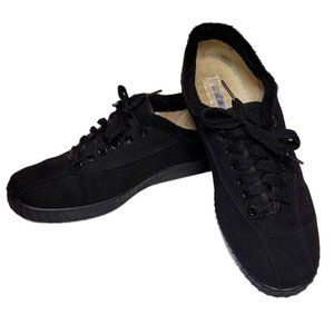 Women’s Black Lace-Up Faux Fur Trim Sneakers – Size 7.5M
